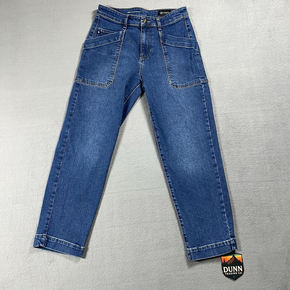 AG Jeans Womens 24 Blue Yuko Tapered Safari High Rise Stretch Utility Denim